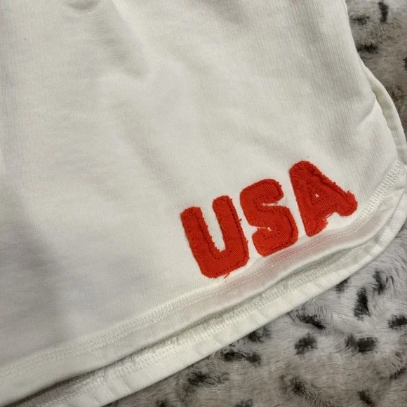 By Together 100% Cotton French Terry Shorts With USA Patch Size S - Picture 4 of 8